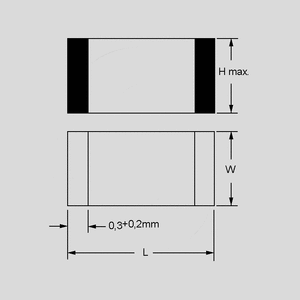 LDE001UF-63 SMD MKT Capacitor 1uF 10% 63V 2824 Dimensions