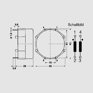 RSD42V2520 Choke 2x2,2mH 2,0A P10 Vertical 42H42 Series