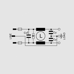 FIL2680CP Line Filter IEC Plug Fuse 6A Snap-in Circuit Diagram