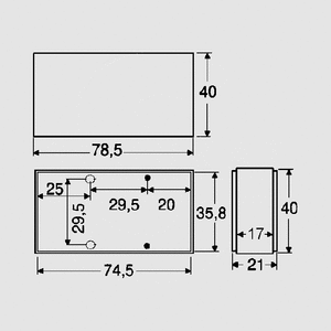 PP12SW ABS Enclosure 78,5x40x21 Black PP12SW