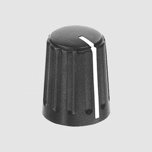 DKN2101SW Knob 21,5/6 with Line Black/Black