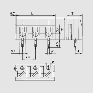 ARK110/2RT Terminal Block 500V 2-Pole Red ARK110_