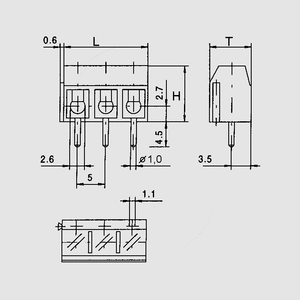 ARK500/3 Term.Block 250V 3-pol. (h) ARK500_