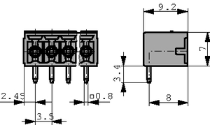 STL1550WH4 Box Header 3,5 Hor. 4-Pole