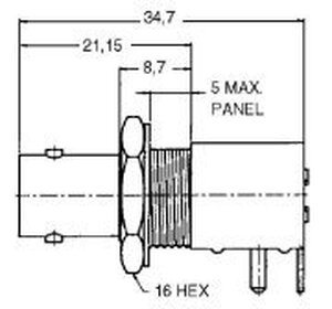 UG1094PR BNC hun for Chassis/PCB Isoleret Lodde