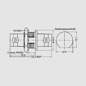 EUG92ISO BNC-Jack Insulated Ind RG58 EIG92ISO