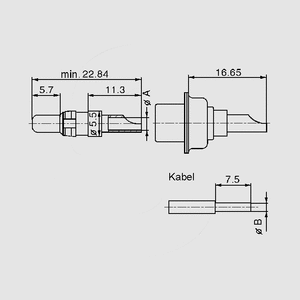 HSK10AL High-Current Plug 10A, Solder Cup Dimensions