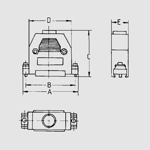 CGP15G D-Sub-Hood 15-Pole Plastic Grey Dimensions