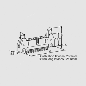 PSL10 Box Header Straight 10-Pole Dimensions