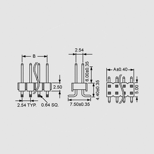 ASL80MG-SMD 	 SMD Pin Header 80-Pole Straight 2R Au Dimensions