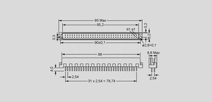 QM64TG Male A+B Straight 64-Pole QM64TG