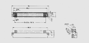 SL32P Male A+C Pitch=5,08 32-Pole Dimensions