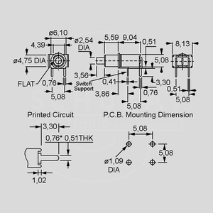 SDT21LP Momentary Switch SPST 120V 1A HorizPrint SDT21LP