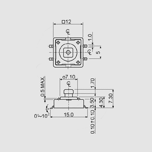 DTSM24R SMD Tact Switch Horizontal 7,3mm 2,6N DTSM24R