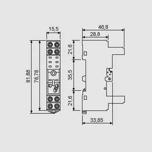 F95853 DIN Rail Socket for F4052/61 95.85.3 til 2 skifte/ Inkl.bøjle F95853