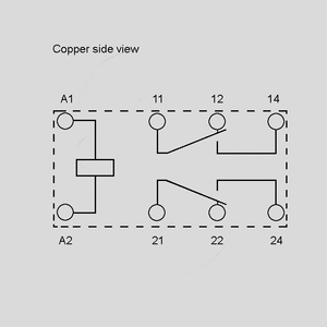 F3022-12 Relay DPDT 1,25A 12V 720R 30.22.7.012.0010 Circuit Diagram