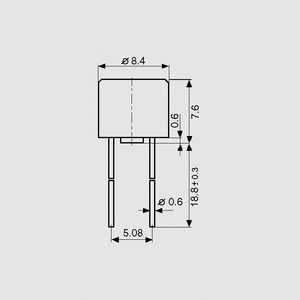 0034.6707 Miniature Fuse 0,16A Time-lag Long Dimensions