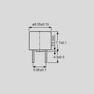 0034.6607 Miniature Fuse 0,16A Time-lag Short Dimensions