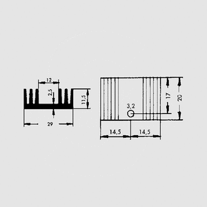 SK09-20SA220 Køleplade For TO220 20mm Sort SK09-20SA220