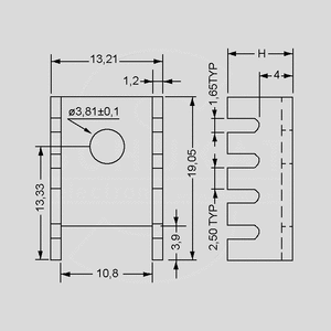 FK302PA Heatsink Anodized 13,3x19,1x9,53mm FK_, FK_A