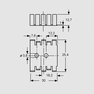 FK214/SA-CB Heatsink Anodized 30x25,4x12,7mm FK214