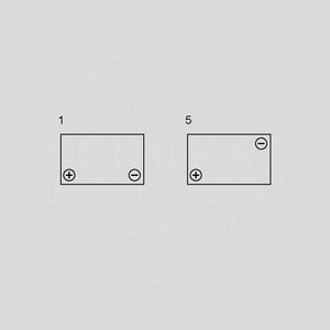 NP1,2-6 Bly-Acid Genopladelig, 6V, 1,2Ah Terminal Layout