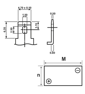 NP4-6 Bly-Acid Genopladelig batteri, 6V, 4,0Ah