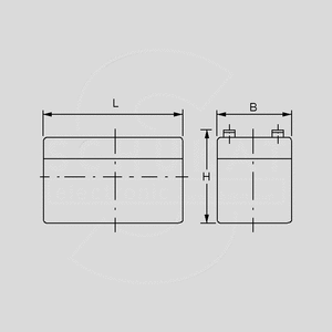 NP38-12 Lead-Acid Rech. Battery 12V/38 Ah VdS Dimensions