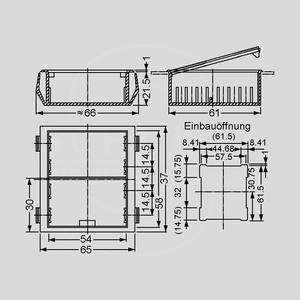 BE60 Batteriholder 2x9V eller 4xAA BE60