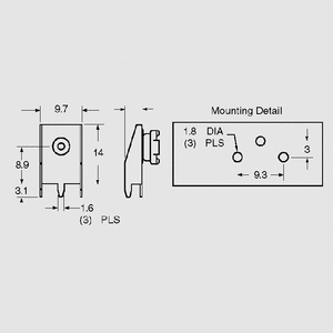 BCL593PC Battery Clip PC-Pins -Pol 9V-Block BCL594PC