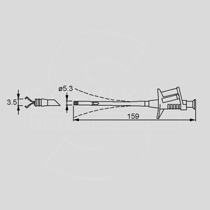 KLE6005RT Test Clip 4mm flexible CAT-III Rød KLE6005_<br>Dimensions