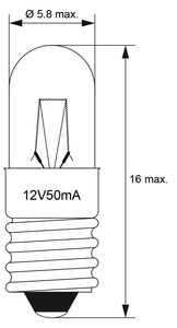 L12V50A E5,5-Lampe 12V 50mA 0,6W