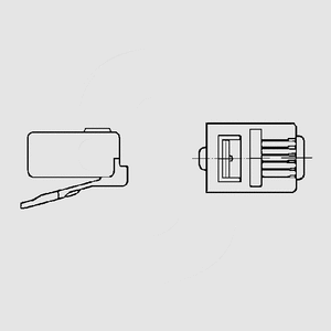 W50249 4P4C RJ10 Modular Plug for FLAD kabel Dimensions