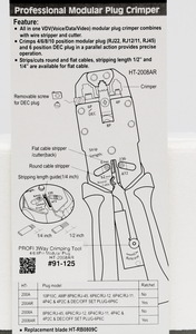 HT-2008AR PROFI 3Way Crimping Tool 4/6/8Pin Modular Plug