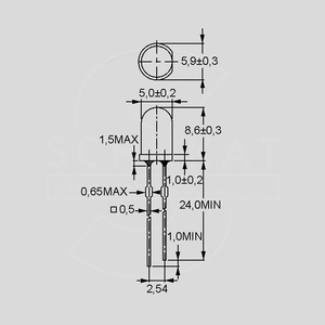 EL7343-2USRC/S10 LED Water-clear Red 3500mcd 30° 5mm EL333-2_