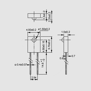 ELIR908-7C IR-LED Water-clear 60&deg; Side View ELIR908-7C