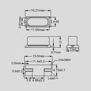 QSMD004,096 SMD Crystal 4.096.000Hz HC49S4 QSMD_