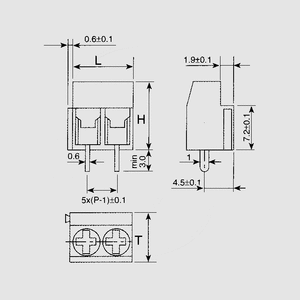 ARK1102Z Term.Block 300V 2-Pole Blå ARK110_