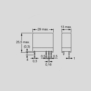 G2R-1 24DC Relay SPDT 10A 24V 1100R Dimensions