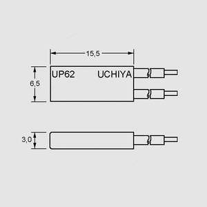 TUP62-70 Thermostats 70&deg;C 2,5A Dimensions