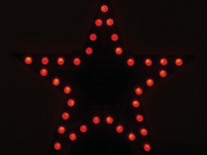MK169R Byggesæt: Blinkende rød stjerne, 35 LED
