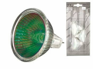 LAMPBL20/12G 3 stk. grønne halogensports, MR16, Ø:50mm, 12V/20W