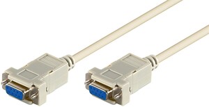 W50547 RS232 seriel kabel, hun/hun, 2 meter 1:1