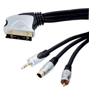 N-HQSS1069/2.5 Kabel, Scart <-> S-Video + 3.5mm + 1xRCA, 2,5 meter
