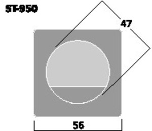 ST-950 Højttalerterminal 2pol 56 x 56 mm Drawing 1024