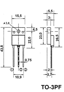 2SC5299 SI-N 1500V 10A 70W TO-3PF