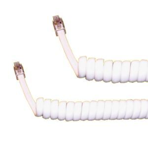 W68601 RJ10-RJ10 HAN/HAN spiralkabel, 4m, (70cm.) HVID